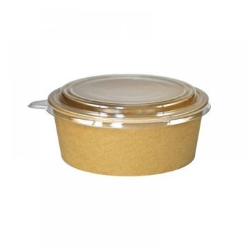 Caserola salata din carton kraft, capac transparent, 1100 cc