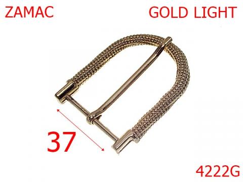 Catarama striata pentru curea dama  37 mm zamac gold 4222G