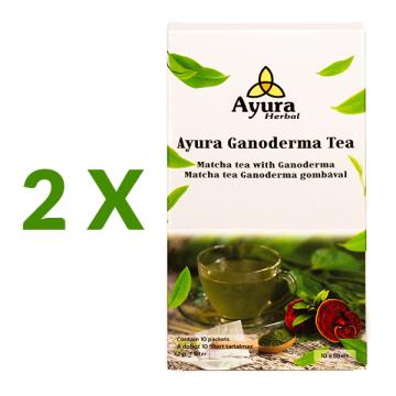 Ceai cu ganoderma, matcha si pandan 2 X Ayura herbal