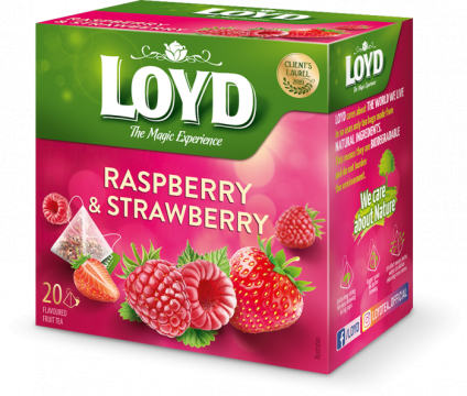 Ceai infuzie de zmeura si capsuni piramide Loyd 20x2g