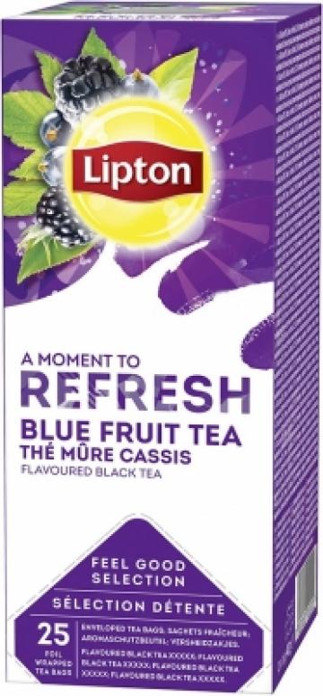 Ceai negru Lipton Refresh Blue Fruit 25x1.6g