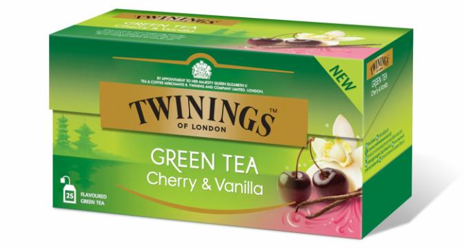 Ceai verde cu cirese & vanilie Twinings 25x1.7g