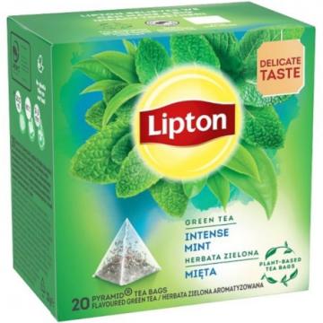 Ceai verde cu menta piramide Lipton - Green Tea Intense Mint