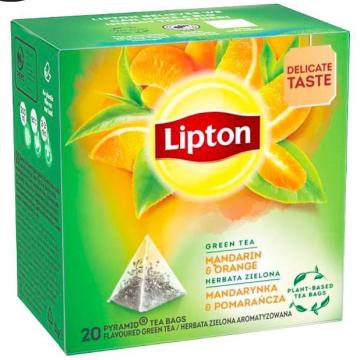 Ceai verde, mandarine & portocale piramide Lipton 20x2.1g