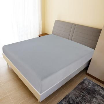 Cearsaf de pat cu elastic, gri, 160x200 cm, bumbac