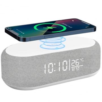Ceas cu alarma digital, incarcare fara fir 15W pentru iPhone