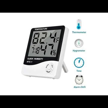 Ceas cu alarma, termometru si higrometru HTC-1