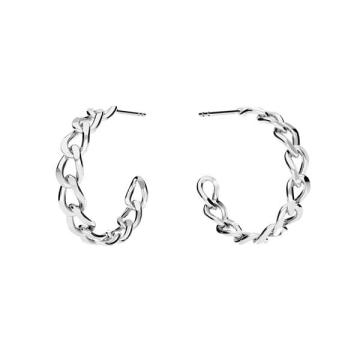 Cercei Chain Hoops din argint 925 placati cu platina