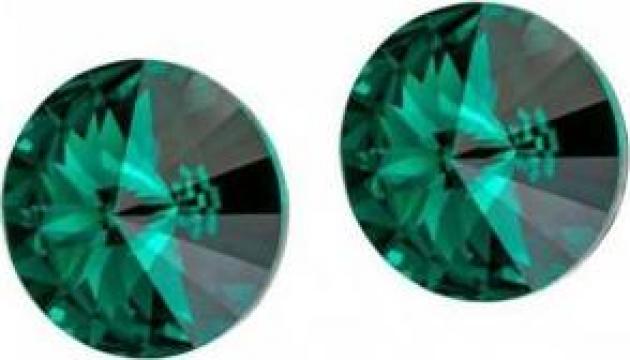 Cercei argint 925 si swarovski Crystal Emerald