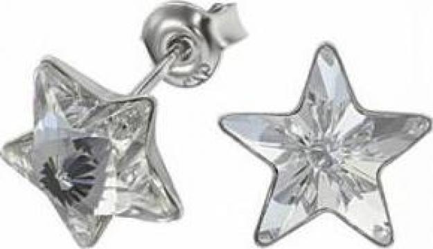 Cercei argint 925 si swarovski Stars White Crystal