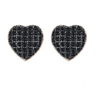 Cercei cu cristale Swarovski Elements Black Heart