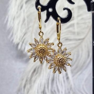 Cercei cu cristale Swarovski - Floarea Soarelui