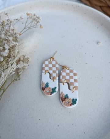 Cercei din lut Floral Chess Board