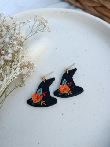 Cercei din lut Floral Witch Hat