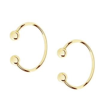 Cercei ear cuff, din argint 925 placati cu aur de 18K, 13mm