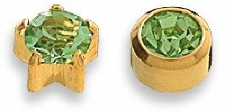 Cercei peridot placati aur