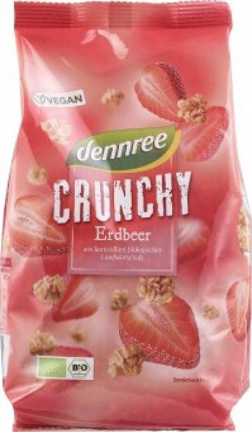 Cereale crunchy cu capsuni bio 375g, Dennree