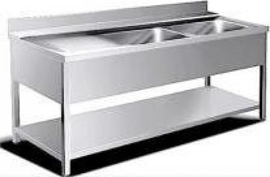 Chiuveta deschisa cu 2 cuve inox