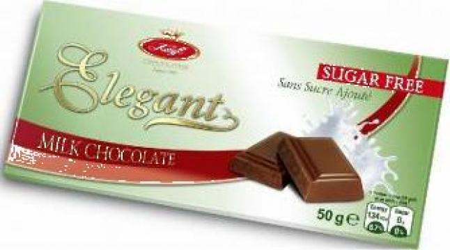 Ciocolata cu lapte fara zahar Elegant 50g