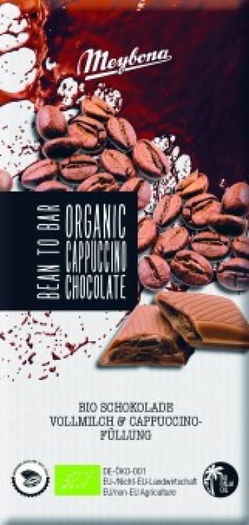 Ciocolata cu lapte si crema de cappuccino bio 100g Meybona