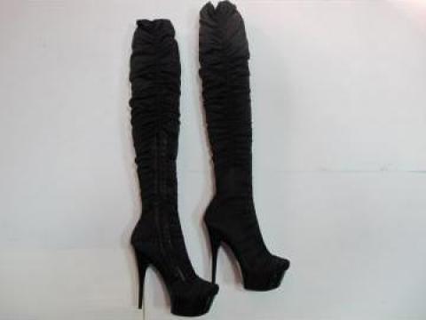 Cizme cu platforma satin