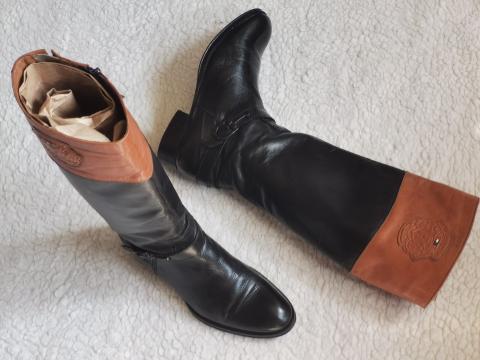 Cizme dama negre maro piele naturala Tommy Hilfiger