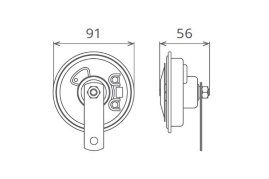 Claxon electromagnetic 12V 5A ton jos