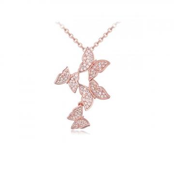 Colier cu cristale Swarovski Rose Butterflies