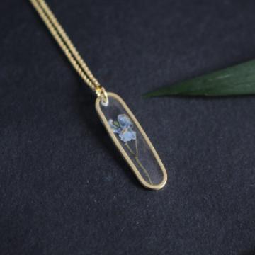 Colier minimalist cu floare de nu-ma-uita