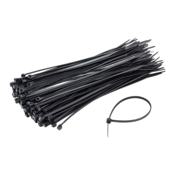 Coliere de plastic 200x3.6 mm, negru, 100 buc PKB-200IB