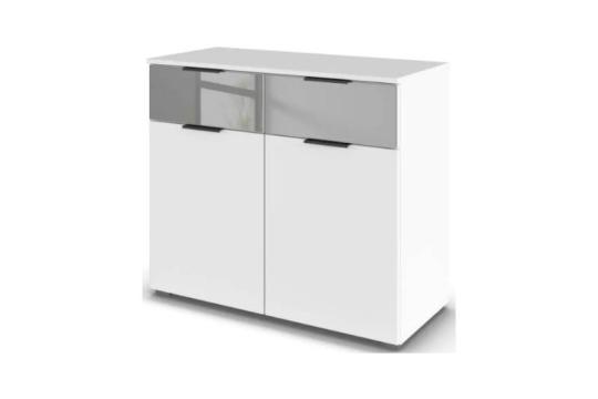 Comoda alb alpin + oglinda Grey 93x81x42cm Skyla