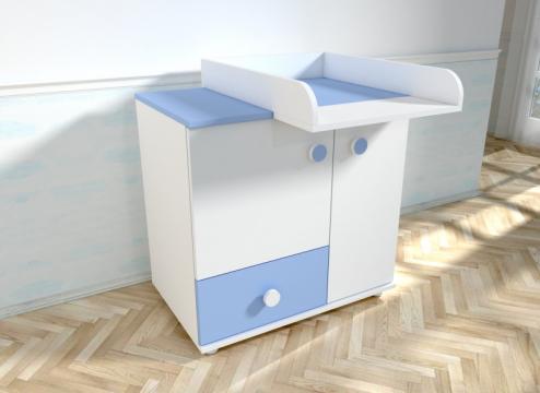 Comoda cu blat de infasat MyKids Lucky alb-albastru 0121PE