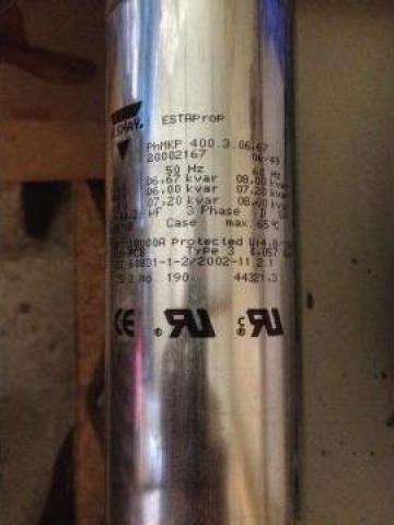 Condensator corectie factor de putere 6,67 kvar/400 v