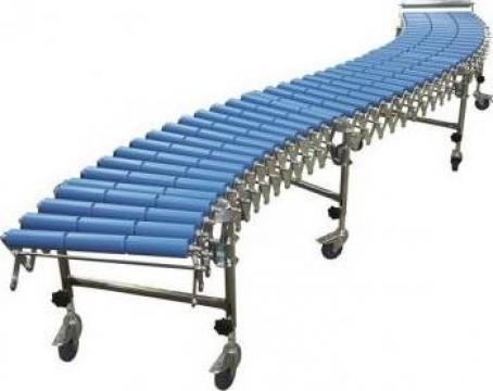 Conveior gravitational extensibil cu role din plastic