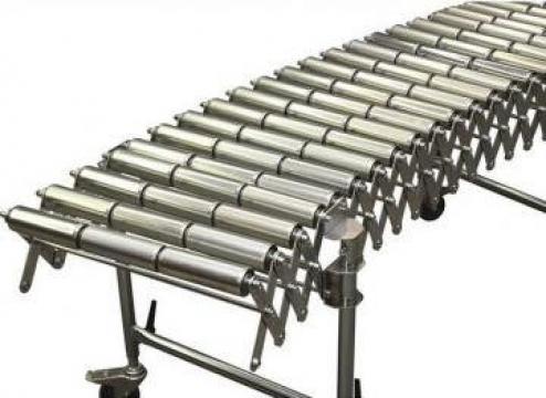 Conveior gravitational extensibil cu role metalice