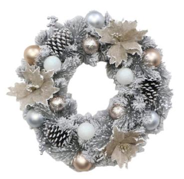 Coronita brad artificial cu decoratiuni, 50cm, TP-146-50