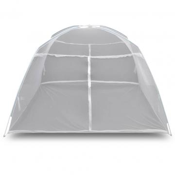 Cort camping, alb, 200x180x150 cm, fibra de sticla