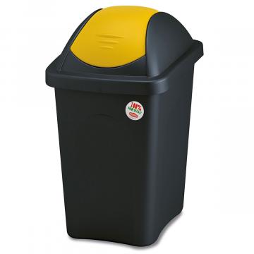 Cos de gunoi 60 litri Multipat capac galben si corp negru