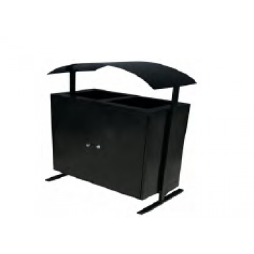 Cos de gunoi pentru exterior, negru, 256 l