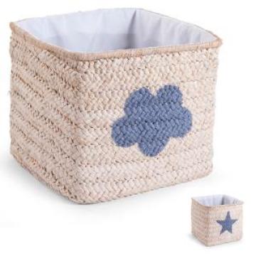 Cos de jucarii impletit 30x33x33cm Natural Star Childhome