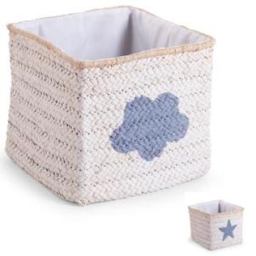 Cos de jucarii impletit 30x33x33cm White Star Childhome