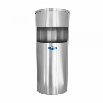 Cos inox rotund prevazut cu scrumiera, 20L, Limpio CSR-03