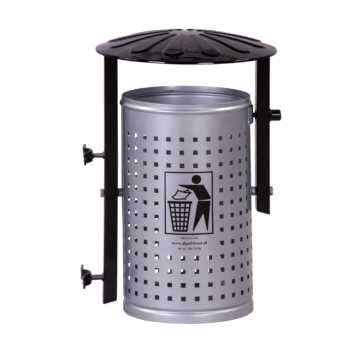 Cos stradal pentru gunoi, metal, 35 l