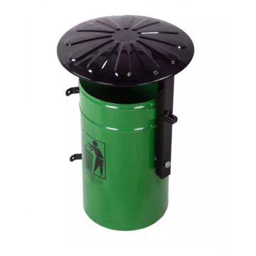 Cos stradal pentru gunoi, verde, metal, 35 l