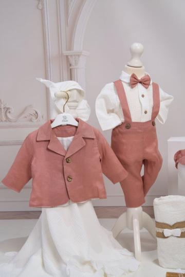 Costum botez Dan - terracotta