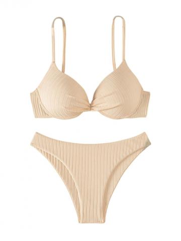 Costum de baie femei din 2 piese crem marimea XS
