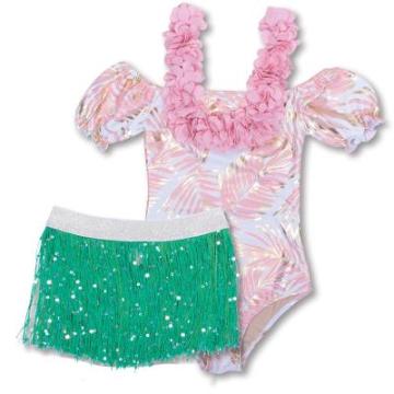 Costum de baie fetite, intreg, Hula White Shade Critters