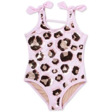 Costum de baie fetite, intreg, Pink Leopard Shade Critters