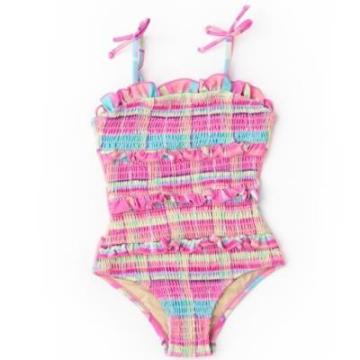 Costum de baie fetite intreg Smocked Ruffle Shade Critters