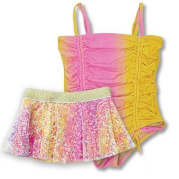 Costum de baie fetite, intreg, cu fustita Shade Critters